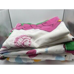 Vintage Barney Dinosaur Full  size 4 Piece Sheet Set Bibb DreamStyles 1992